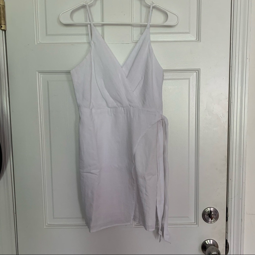 White wrap dress